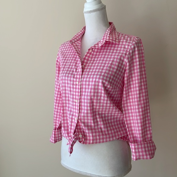 J. Crew Perfect Pink Gingham Shirt - Picture 9 of 9
